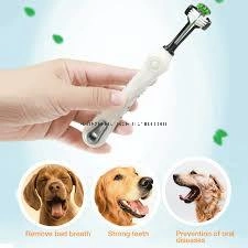 Pet Toothbrush Three Sided Brush Additional Teeth Care Dog Cat Cleaning Wbb12400