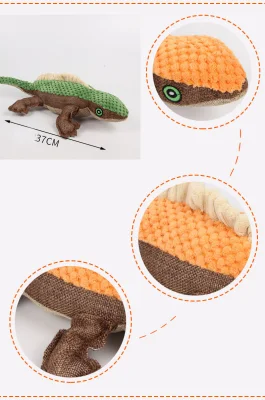 Hot Sale Plush Green Lizard Training Resistance to Bite